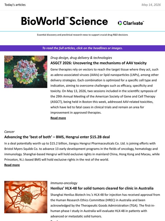 Full edition: ASGCT: Mechanisms of AAV toxicity; Henlius’ HLX-48 entering clinic and more