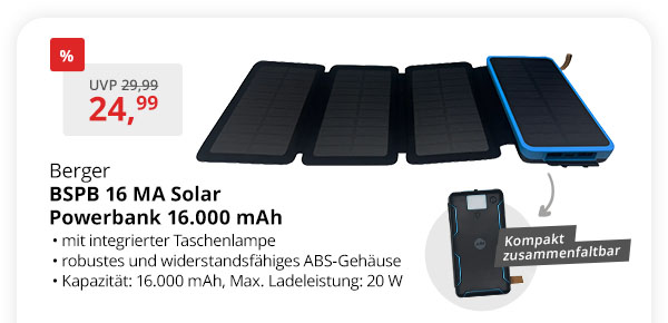 Berger BSPB 16 MA Solar Powerbank