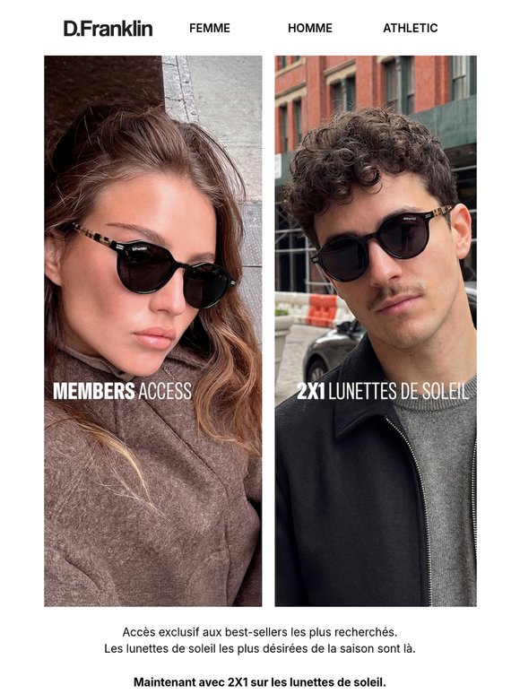 🔓 Member Access | 2X1 sur les lunettes de soleil