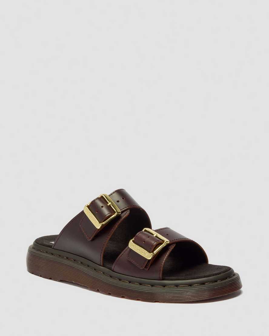 Image of Josef Two Strap Atlas Leather Sandals