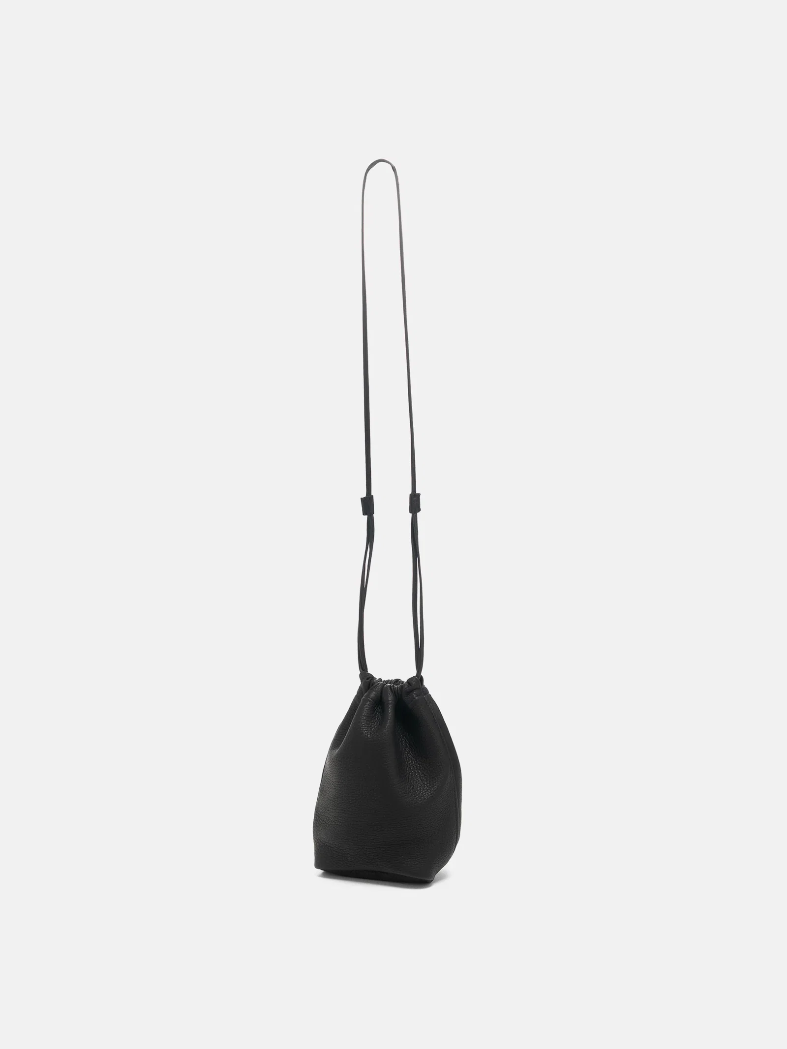 Image of Drawstring Pouch Deer Leather Black