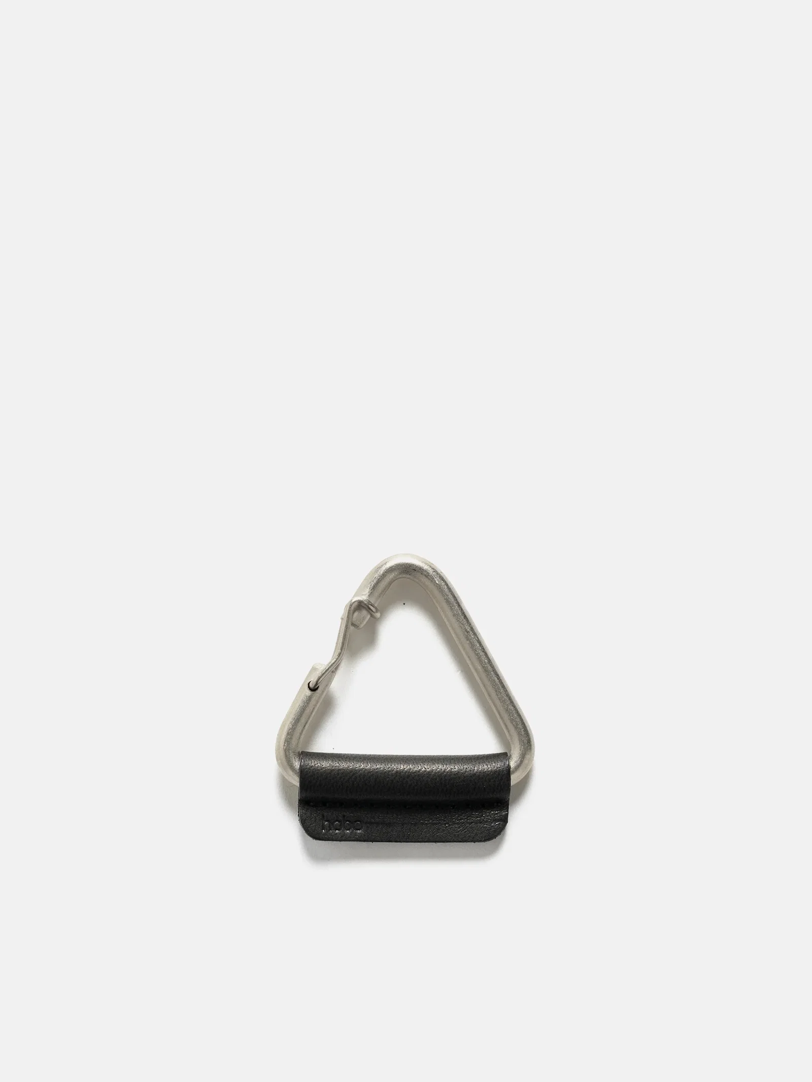 Image of Triangle Key Ring with Horse Leather Black