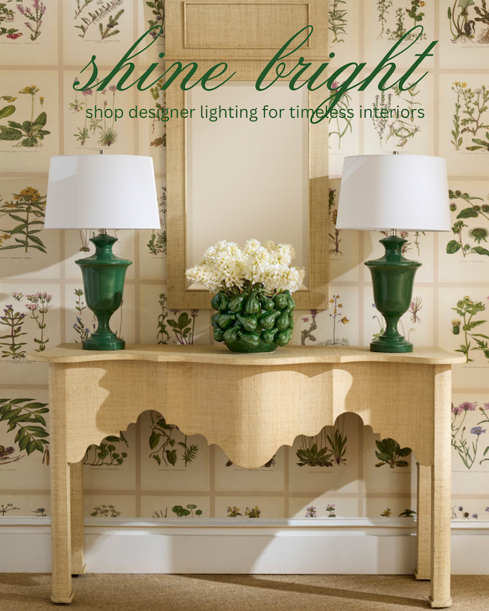 Dear Keaton - Lighting Collection - Green Lamps on console