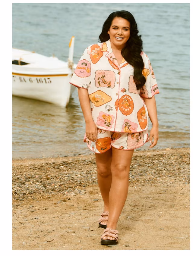 Scarlett wears shirt and shorts co-ord