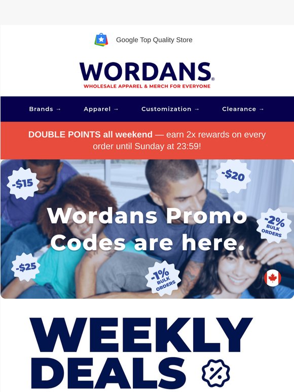 🔹 Weekly Deals 🔹 + PROMO CODES