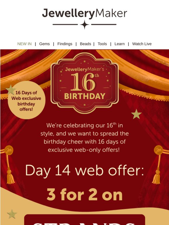 Web exclusive offer 14: 3 for 2 on strands! 🎉