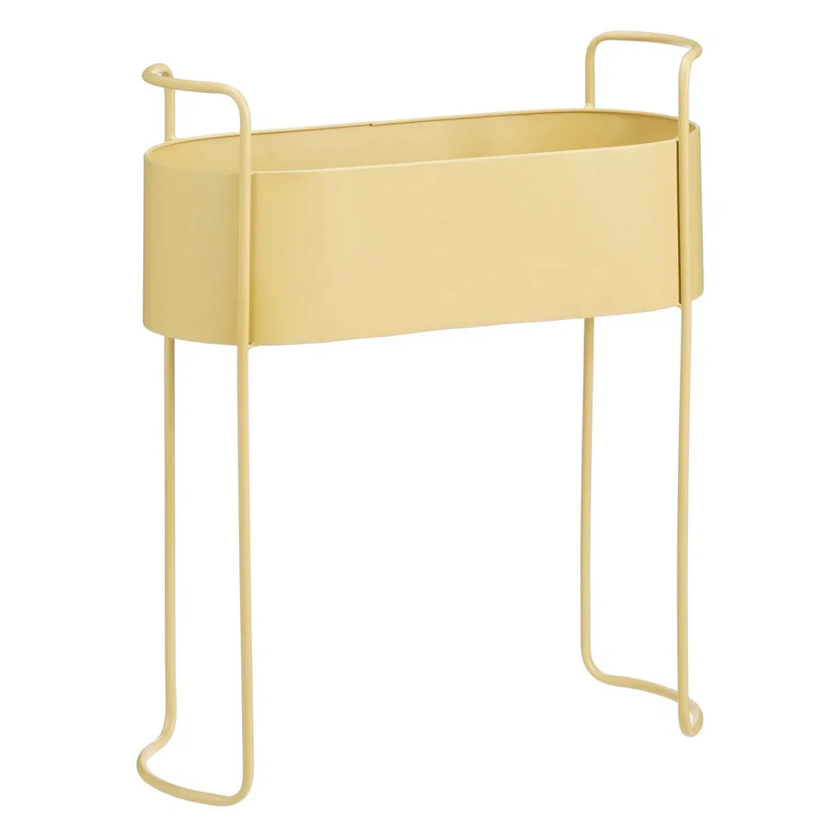 Image of Mica Decorations Moritz Bloempot op Standaard - Plantenpot L55 x B24 x H65 cm - Plantenstandaard op IJzer - Bloempot Binnen of Buiten - Beige