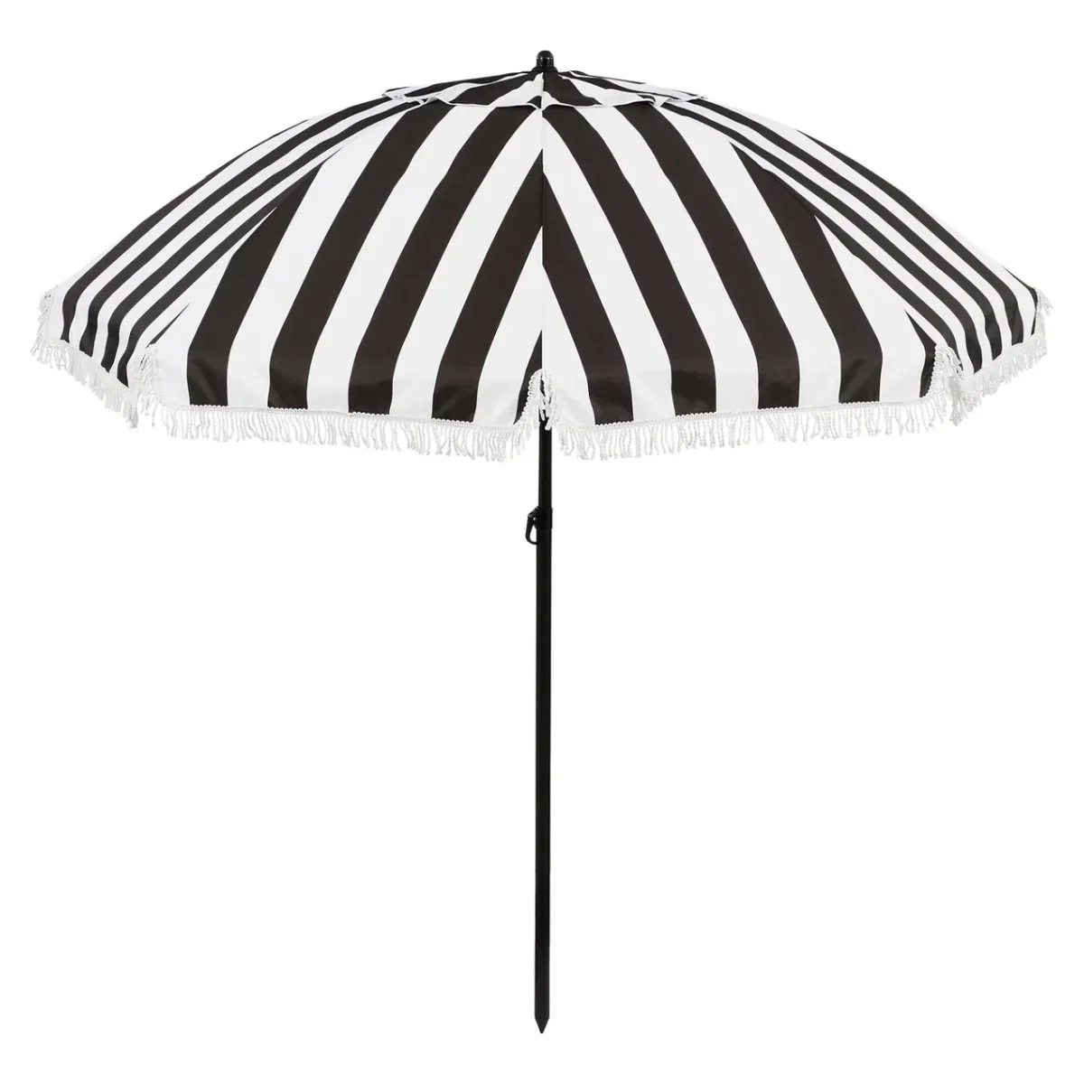 Image of Mica Decorations Parasol Osborn - Stokparasol 238 x Ø220 cm - Strandparasol of Tuinparasol voor Schaduw - Zwart Wit Design