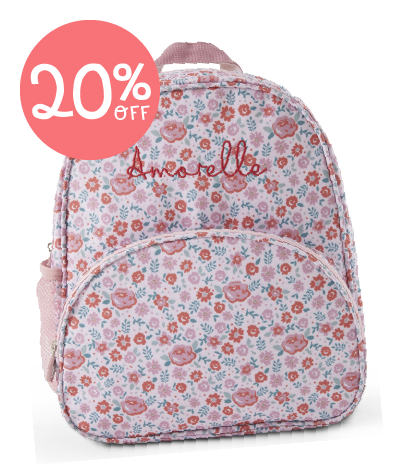 Personalised Pink Ditsy Print Classic Medium Backpack