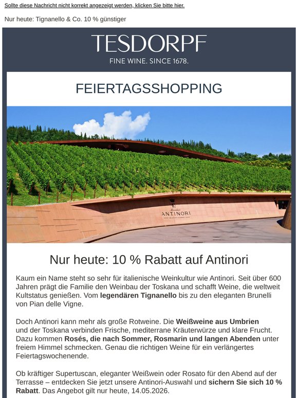 10 % auf Antinori!