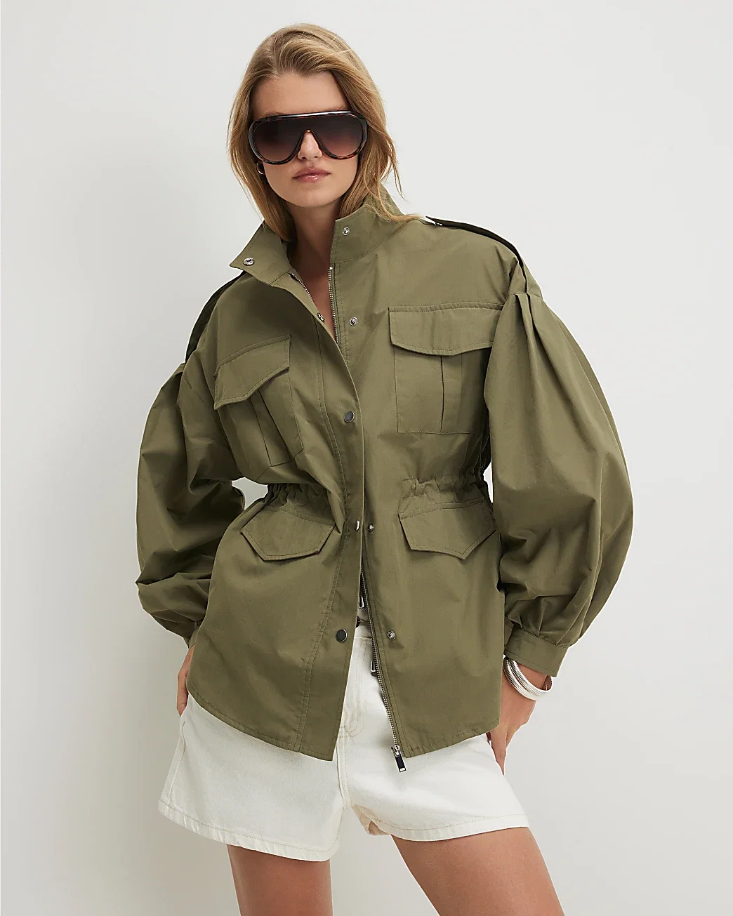 Womens Khaki Femme Utility Jacket