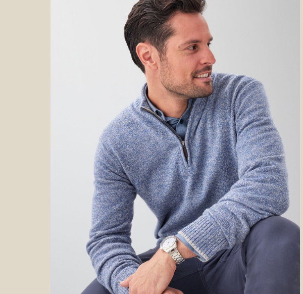 Wool Blend Raglan Half Zip