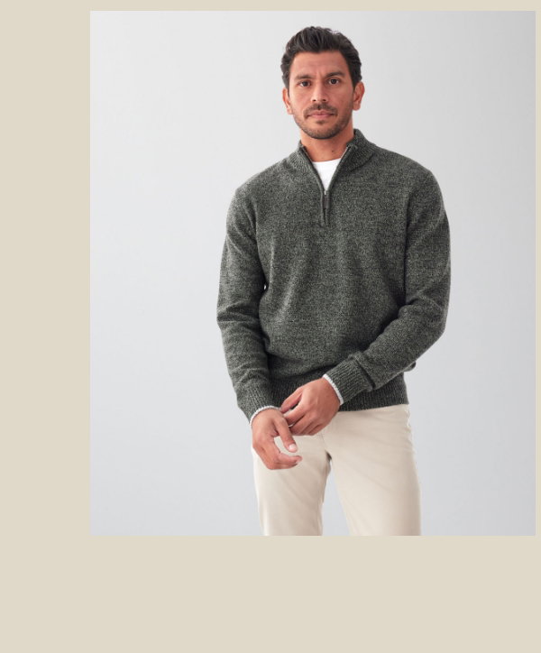 Wool Blend Raglan Half Zip