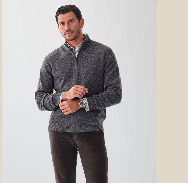 Wool Blend Raglan Half Zip