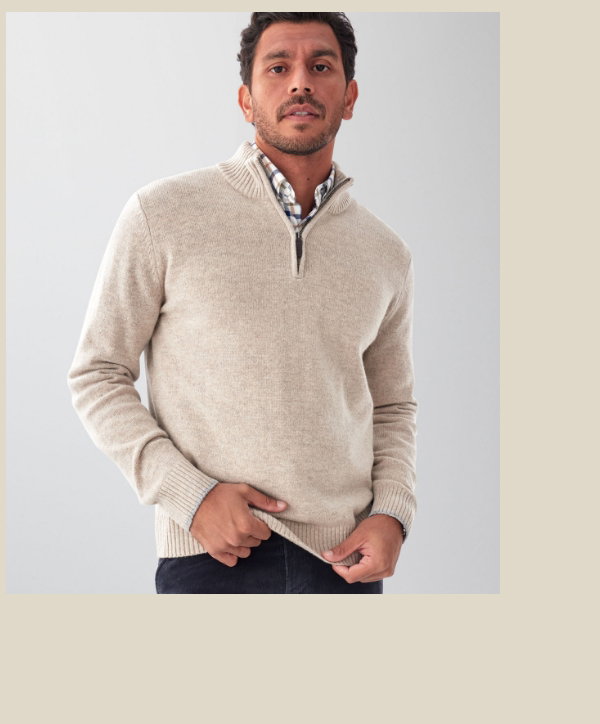Wool Blend Raglan Half Zip
