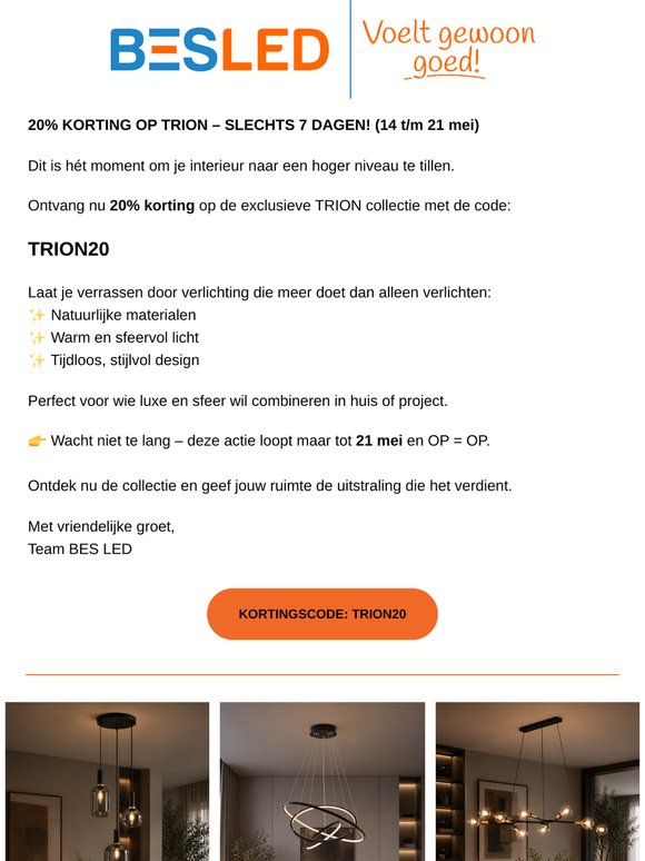 20% KORTING op de collectie TRION