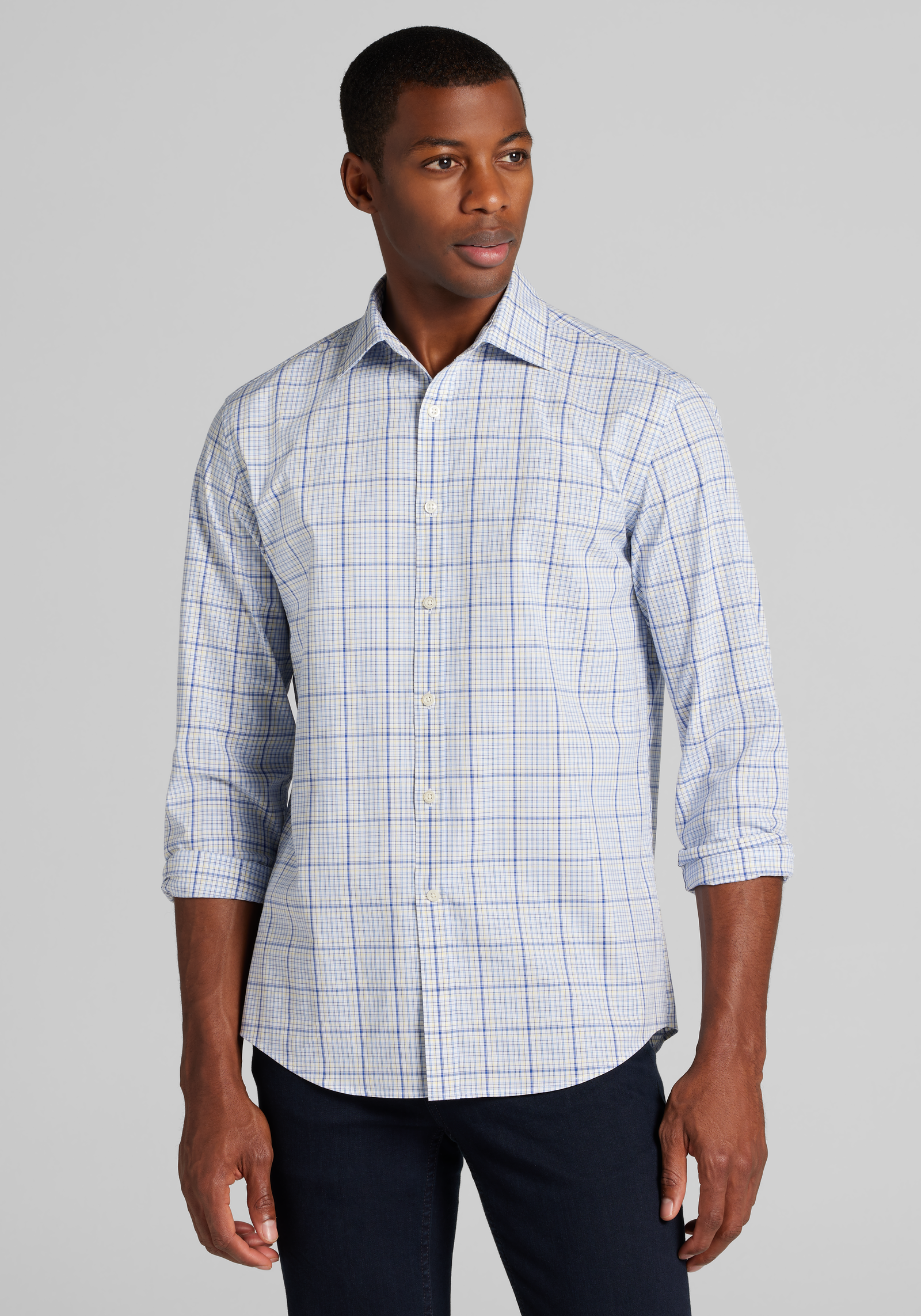 Jos. A. Bank Tailored Fit Windowpane Check Sportshirt CLEARANCE