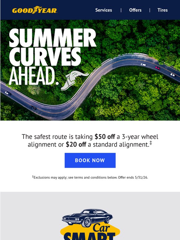 Up to $50 off wheel alignments