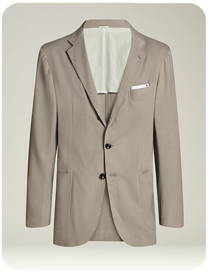 CASHMERE SINGLE-BREASTED JACKET IN MEDIUM GREY
