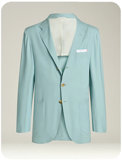 CASHMERE SINGLE-BREASTED JACKET IN AZURE