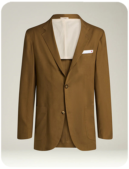 CASHMERE SINGLE-BREASTED JACKET IN BROWN