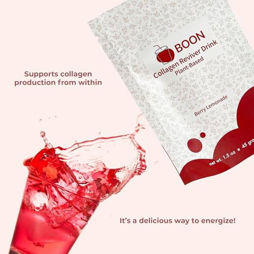 Boon Collagen Reviver Drink Powder Plant-based Berry Lemonade  - 15 Servings