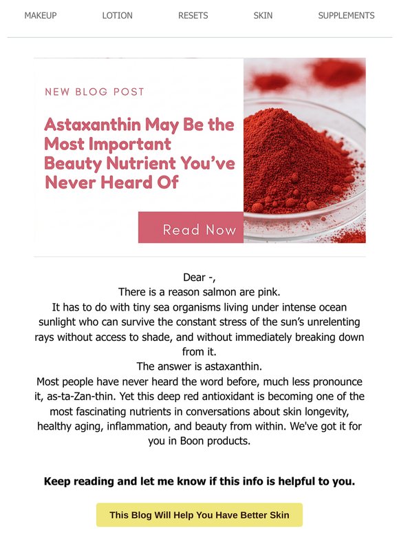Astaxanthin May Be the Most Important Beauty Ingredient, —