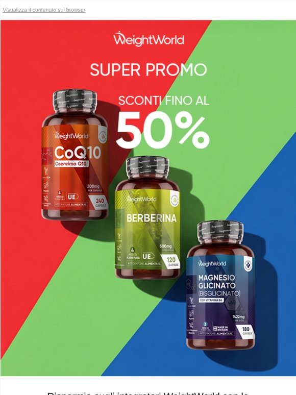 — —, Sconti Fino Al 50% Sui Nostri Integratori 🔥