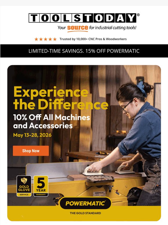 Gold Standard of Woodworking | 15% Off