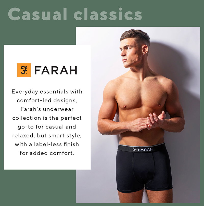 Casual classics - Farah men's underwear at SOCKSHOP