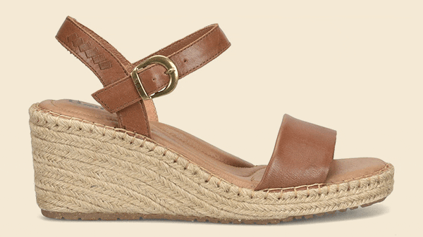 Shore Espadrille wedge in brown and Shoshone espadrille wedge in black. Shop New Arrivals. 