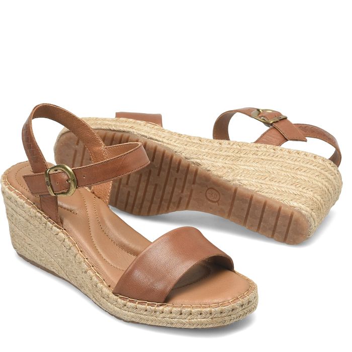 Shore espadrille wedge sandal in brown.
