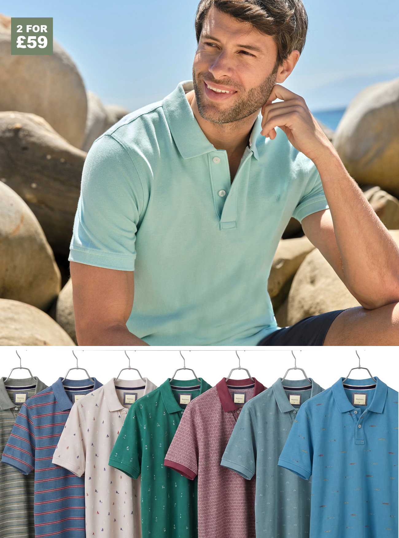 Mix and Match - 2 for £59 Cotton Polo Shirts