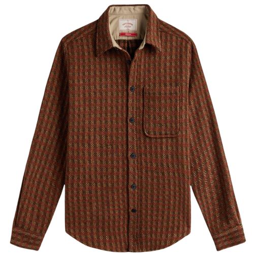 Portuguese Flannel Merino Tweed Overshirt - Brown