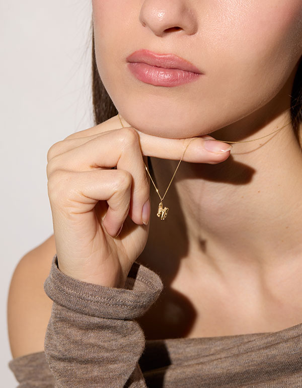 N Mini Alphabet Gold Necklace