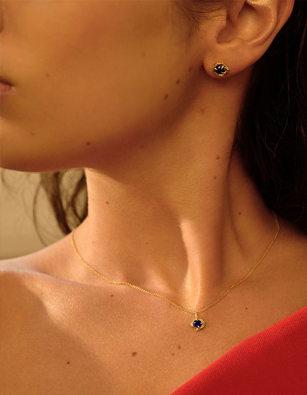 Halia Sapphire Recycled Gold Necklace