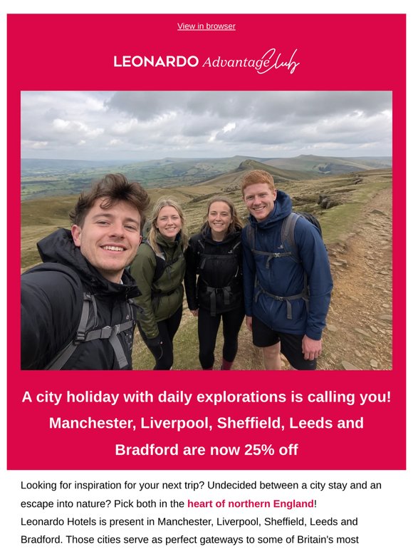 25% OFF: Visit the Peaks and the coasts with the best city stays in the UK