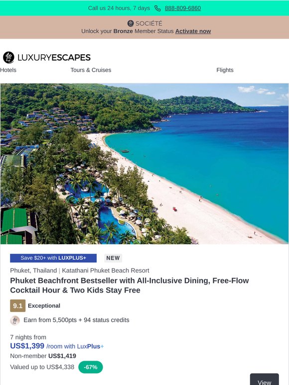 Katathani Phuket Beachfront Bestseller w. All-Inclusive Dining & Daily Free-Flow Cocktail Hour