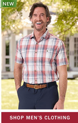 Shop Men's Clothing. New: Men's Plaid Short-Sleeve Slub Cotton Poplin Shirt