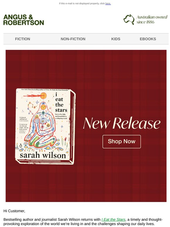 New Release: I Eat the Stars by Sarah Wilson 🌟