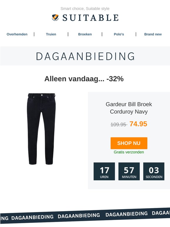 Alleen vandaag: Gardeur Bill Broek Corduroy Navy