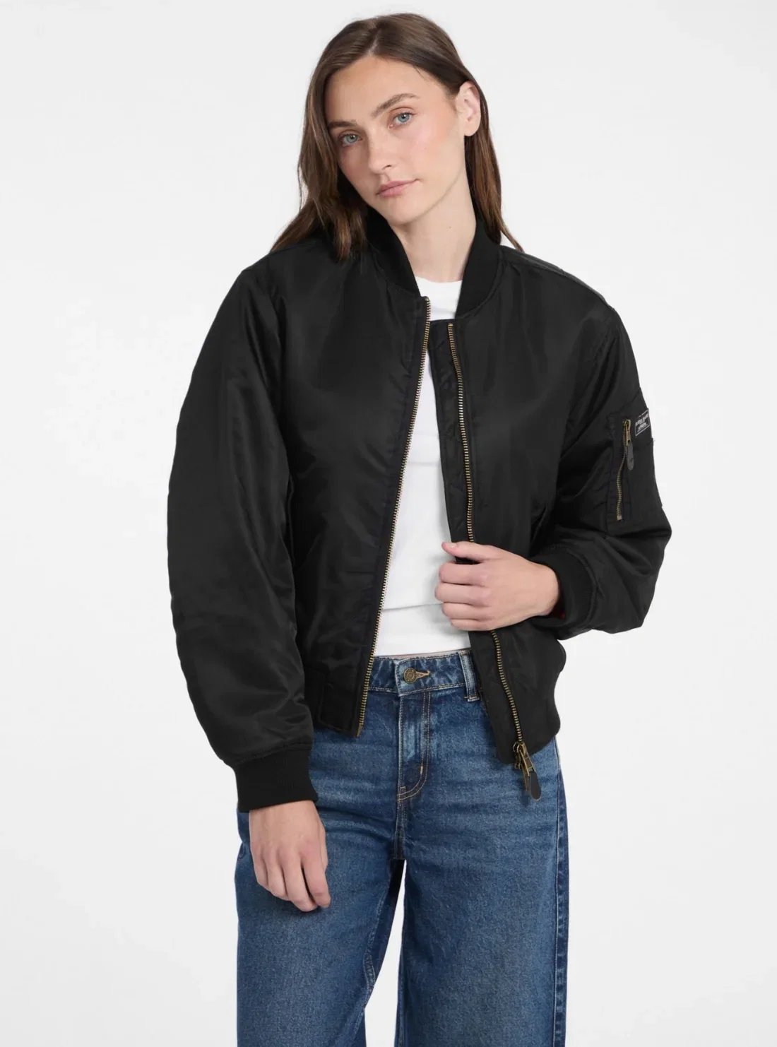 Image of Guess Jeans Black Bomber Jacket