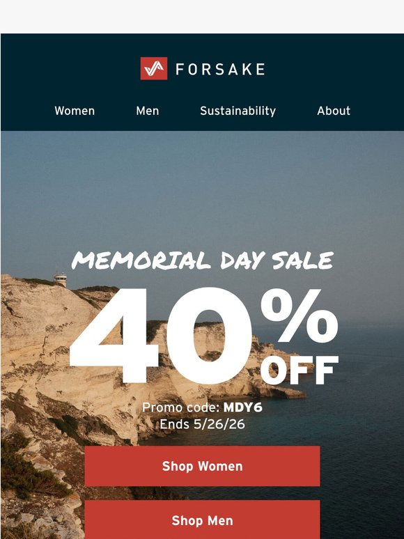 Get outside with 40% off 🥾