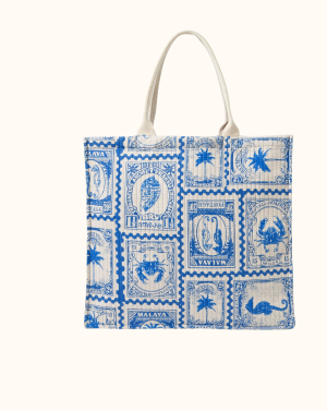 Stamp Print Quilted Shopper Bag