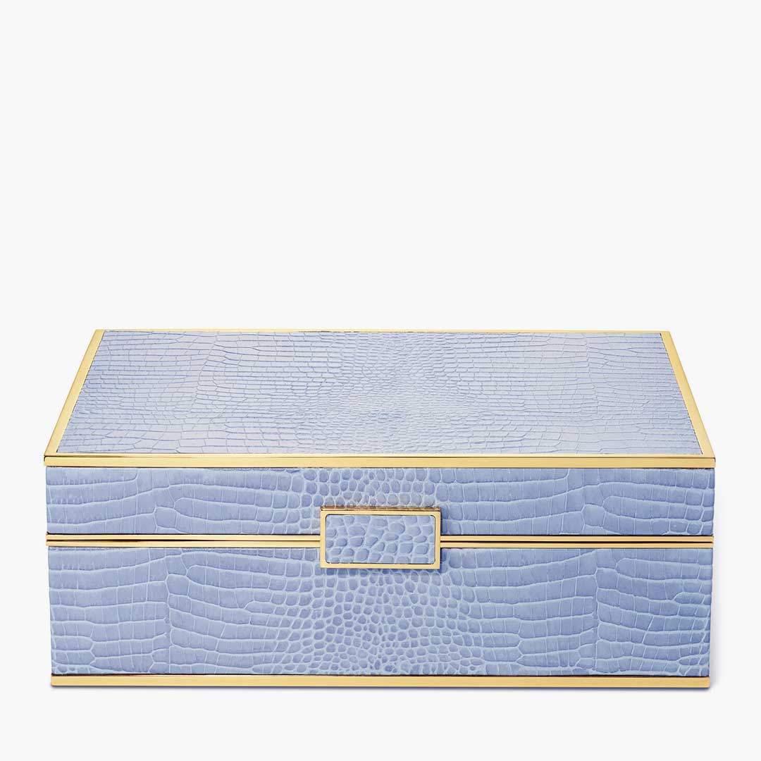CLASSIC CROC LEATHER LARGE JEWELRY BOX