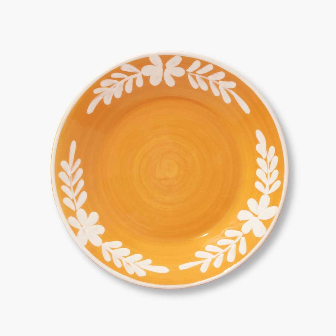 DESSERT PLATE WITH WHITE FLORAL TRIM