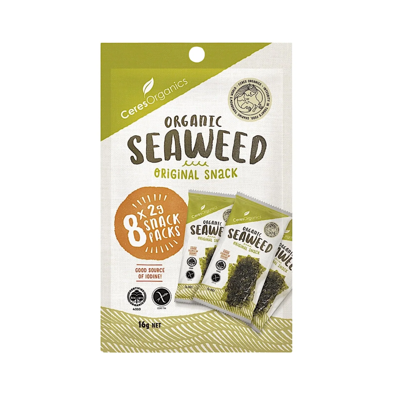 Image of Ceres Organics Seaweed Snack Multipack Original 8x2g