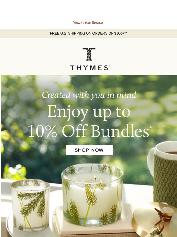 Shop Thymes Bundles up to 10% Off