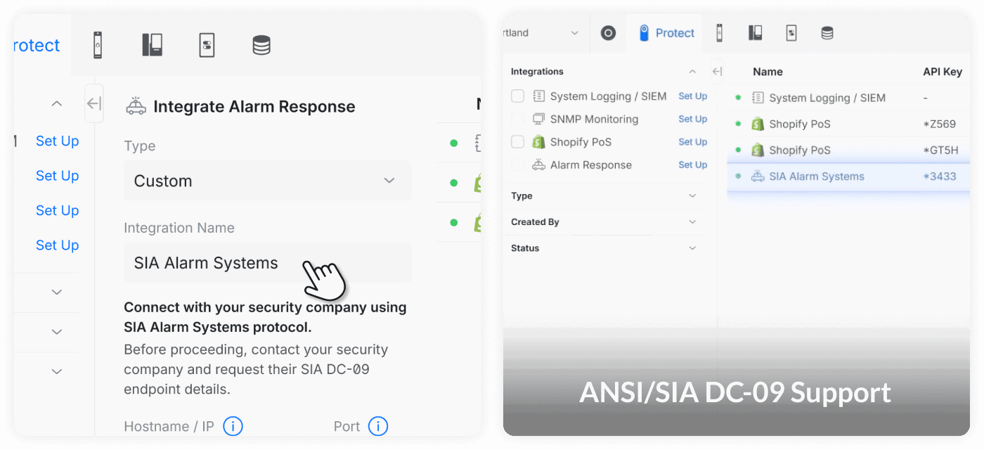 UniFi Physical Security now supports DC-09 support for third-party monitoring and dispatch.