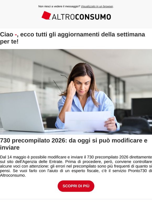 Il 730 precompilato 2026 è disponibile online